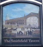 The pub sign. Simmons (formerly The Smithfield Tavern), Smithfield, Central London