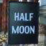 The pub sign. The Half Moon, Herne Hill, Greater London