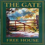 The pub sign. The Gate, Fair Green, Norfolk