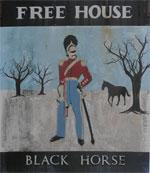 The pub sign. Black Horse, Stansted, Kent