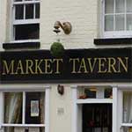 The pub sign. Market Tavern, North Walsham, Norfolk