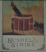 The pub sign. Bushel & Strike, Heacham, Norfolk