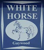 The pub sign. White Horse, Gaywood, Norfolk