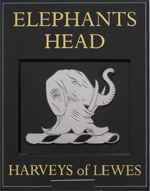 The pub sign. Elephants Head, Hook Green, Kent