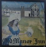 The pub sign. The Old Manor Inn, Walton-on-Thames, Surrey