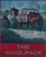 The pub sign. The Woolpack Inn, Chilham, Kent