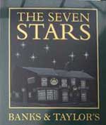 The pub sign. The Seven Stars, Rugby, Warwickshire