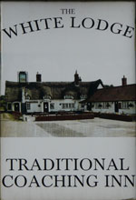 The pub sign. The White Lodge, Attleborough, Norfolk