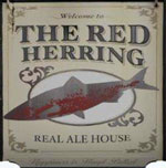 The pub sign. The Red Herring, Great Yarmouth, Norfolk