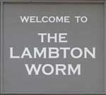 The pub sign. The Lambton Worm, Chester-le-Street, Durham