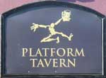 The pub sign. Platform Tavern, Southampton, Hampshire