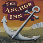 The pub sign. The Anchor Inn, Sidmouth, Devon