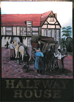 The pub sign. Halfway House, Brenchley, Kent