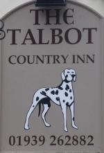 The pub sign. The Talbot Inn, Ruyton XI Towns, Shropshire