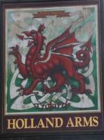 The pub sign. Holland Arms, Trofarth, Conwy