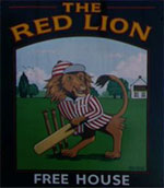 The pub sign. The Red Lion, Histon, Cambridgeshire