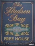 The pub sign. The Hudson Bay, Forest Gate, Greater London