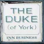 The pub sign. The Duke (of York), Bloomsbury, Central London