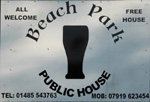 The pub sign. Beach Park Pub, Snettisham, Norfolk