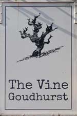 The pub sign. The Vine Goudhurst, Goudhurst, Kent