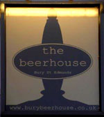 The pub sign. The Beerhouse, Bury St Edmunds, Suffolk