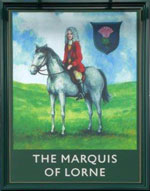 The pub sign. The Marquis of Lorne, Stevenage, Hertfordshire