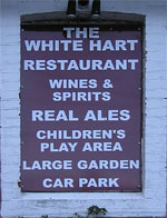 The pub sign. The White Hart, Claygate, Kent