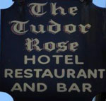 The pub sign. Tudor Rose, King's Lynn, Norfolk