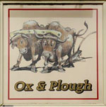 The pub sign. Ox & Plough, Old Buckenham, Norfolk