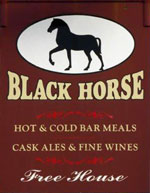 The pub sign. Black Horse, Thetford, Norfolk