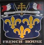 The pub sign. French House, Soho, Central London