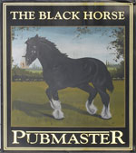 The pub sign. The Black Horse, Canterbury, Kent