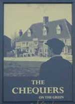 The pub sign. The Chequers on the Green, High Halden, Kent