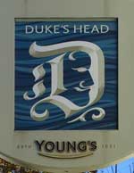 The pub sign. Duke's Head, Putney, Greater London