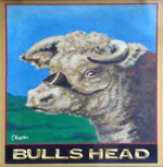 The pub sign. Bulls Head, Manchester, Greater Manchester