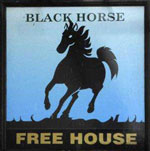 The pub sign. Black Horse, Hertford, Hertfordshire