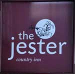 The pub sign. Jester, Odsey, Hertfordshire