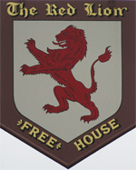 The pub sign. The Red Lion, Sheerness, Kent