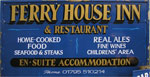 The pub sign. The Ferry House Inn, Harty, Kent
