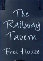 The pub sign. Railway Tavern, East Dereham (a.k.a. Dereham), Norfolk