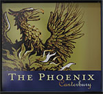 The pub sign. The Phoenix, Canterbury, Kent
