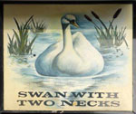 The pub sign. Swan With Two Necks, Stockport, Greater Manchester