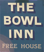 The pub sign. The Bowl Inn, Hastingleigh, Kent