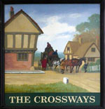 The pub sign. The Crossways, King's Lynn, Norfolk