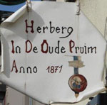 The pub sign. Oude Pruim, Beersel, Belgium