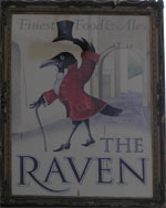 The pub sign. The Raven, Bath, Somerset