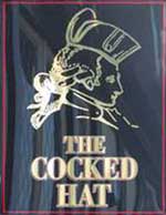 The pub sign. The Cocked Hat, Stockport, Greater Manchester