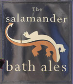 The pub sign. The Salamander, Bath, Somerset