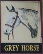 The pub sign. Grey Horse, Consett, Durham