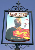 The pub sign. Richard I (Tolly's), Greenwich, Greater London